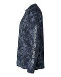 HUK H1200718 Men's Airweight KS Printed Crewneck Pullover - Stormy Blue - side