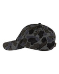 Valucap VC300A Bio-Washed Classic Dad Hat - Black Duck Camo - side