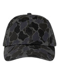 Valucap VC300A Bio-Washed Classic Dad Hat - Black Duck Camo - front