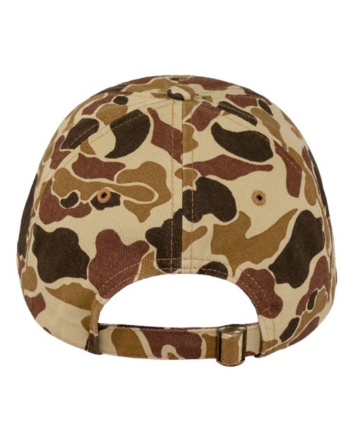 Valucap VC300A Bio-Washed Classic Dad Hat - Brown Duck Camo - back