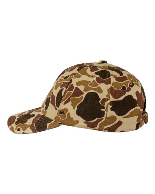 Valucap VC300A Bio-Washed Classic Dad Hat - Brown Duck Camo - side
