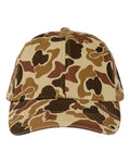 Valucap VC300A Bio-Washed Classic Dad Hat - Brown Duck Camo - front