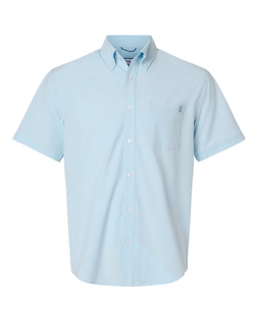 HUK H150154 Men's Kona Short Sleeve Solid Shirt - Coastal Drift Heather - front