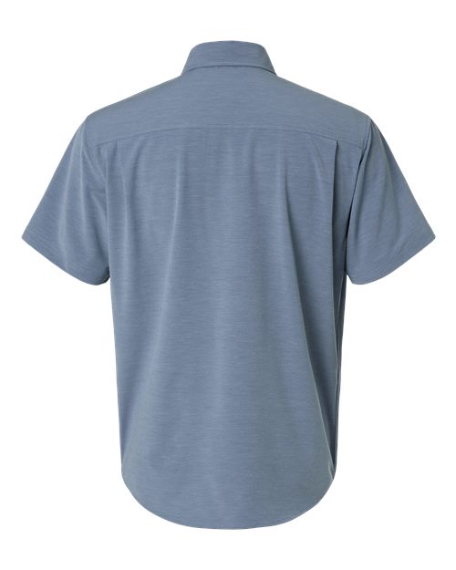 HUK H150154 Men's Kona Short Sleeve Solid Shirt - Stormy Blue - back