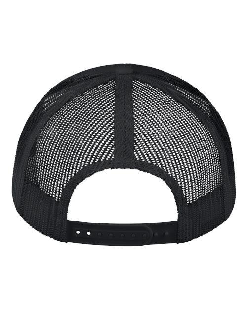 Valucap VC955 Poly Twill Trucker Cap - Black - back