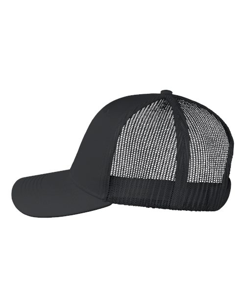 Valucap VC955 Poly Twill Trucker Cap - Black - side