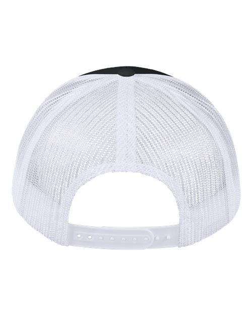 Valucap VC955 Poly Twill Trucker Cap - Black/ White - back