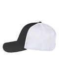 Valucap VC955 Poly Twill Trucker Cap - Black/ White - side