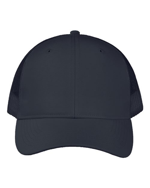 Valucap VC955 Poly Twill Trucker Cap - Navy - front