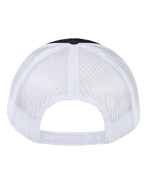 Valucap VC955 Poly Twill Trucker Cap - Navy/ White - back