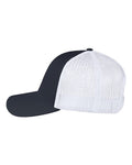 Valucap VC955 Poly Twill Trucker Cap - Navy/ White - side