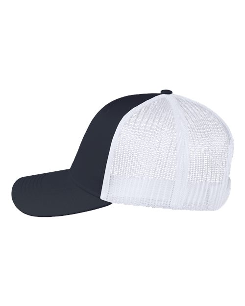 Valucap VC955 Poly Twill Trucker Cap - Navy/ White - side