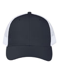 Valucap VC955 Poly Twill Trucker Cap - Navy/ White - front