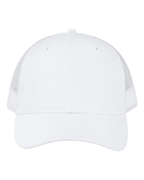 Valucap VC955 Poly Twill Trucker Cap - White - front