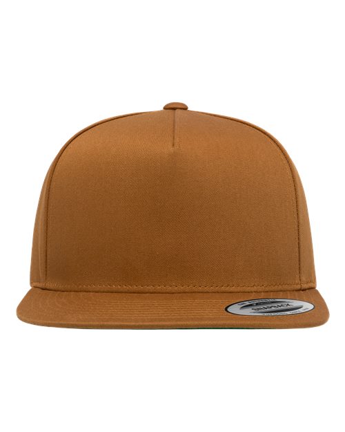 Yupoong 6007 Five-Panel Cotton Twill Snapback Cap - Caramel - front