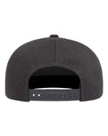 Yupoong 6007 Five-Panel Cotton Twill Snapback Cap - Dark Heather Grey - back