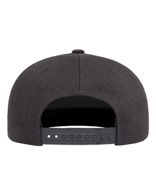 Yupoong 6007 Five-Panel Cotton Twill Snapback Cap - Dark Heather Grey - back