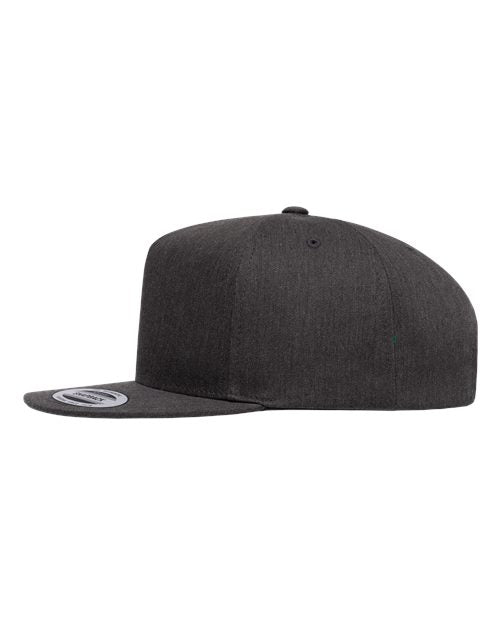 Yupoong 6007 Five-Panel Cotton Twill Snapback Cap - Dark Heather Grey - side