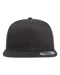 Yupoong 6007 Five-Panel Cotton Twill Snapback Cap - Dark Heather Grey - front
