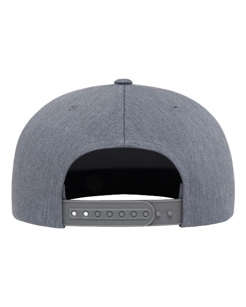 Yupoong 6007 Five-Panel Cotton Twill Snapback Cap - Light Heather Grey - back