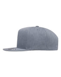 Yupoong 6007 Five-Panel Cotton Twill Snapback Cap - Light Heather Grey - side