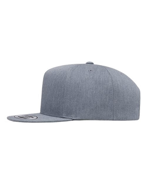 Yupoong 6007 Five-Panel Cotton Twill Snapback Cap - Light Heather Grey - side