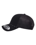 Yupoong 6606BD Retro Trucker Rope Cap - Black - side