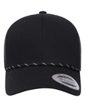 Yupoong 6606BD Retro Trucker Rope Cap - Black - front