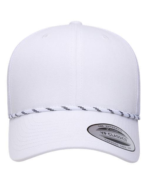 Yupoong 6606BD Retro Trucker Rope Cap - White - front