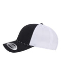 Yupoong 6606BD Retro Trucker Rope Cap - Black/ White - side