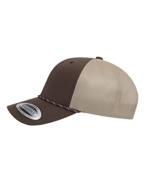 Yupoong 6606BD Retro Trucker Rope Cap - Brown/ Khaki - side