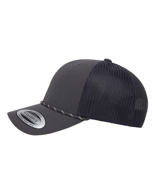 Yupoong 6606BD Retro Trucker Rope Cap - Charcoal - side