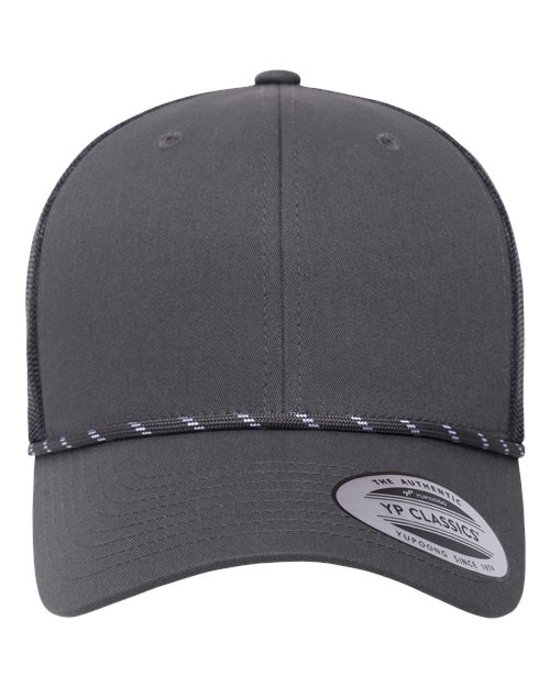 Yupoong 6606BD Retro Trucker Rope Cap - Charcoal - front