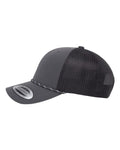 Yupoong 6606BD Retro Trucker Rope Cap - Charcoal/ Black - side