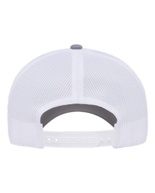 Yupoong 6606BD Retro Trucker Rope Cap - Heather Grey/ White - back