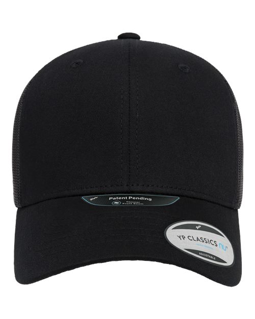 Yupoong 6606NU NU Retro Trucker Cap - Black - front