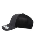 Yupoong 6606NU NU Retro Trucker Cap - Charcoal/ Black - side