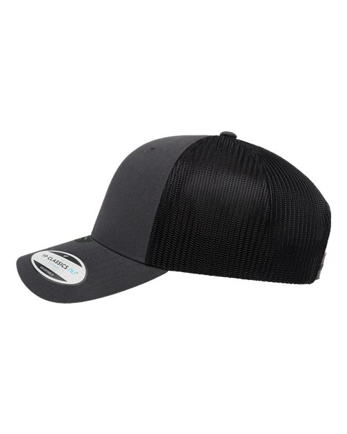 Yupoong 6606NU NU Retro Trucker Cap - Charcoal/ Black - side