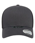 Yupoong 6606NU NU Retro Trucker Cap - Charcoal/ Black - front