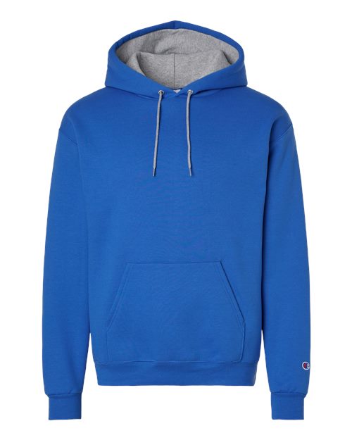 Champion S7CB0 Unisex Powerblend Contrast Color Hooded Sweatshirt - Royal Blue/ Light Steel - front