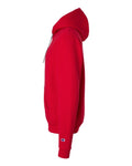 Champion S7CB0 Unisex Powerblend Contrast Color Hooded Sweatshirt - Scarlet/ Light Steel - side