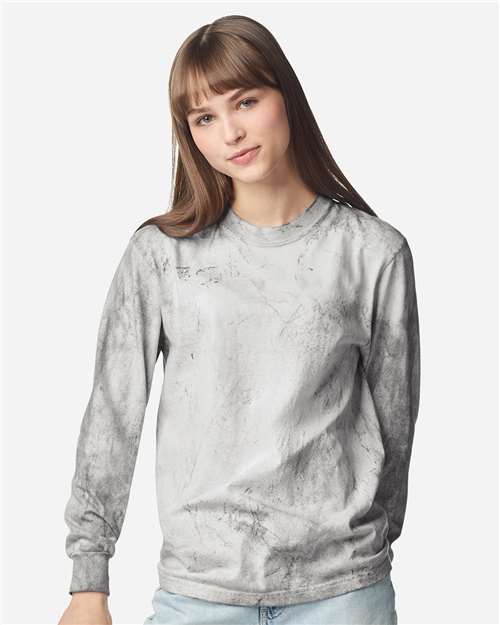 Comfort Colors 6045 Unisex Colorblast Long Sleeve T-Shirt - Smoke - front