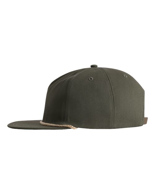 Imperial DNA001 The Original Rope Five-Panel Cap - Olive Green/ Natural - side