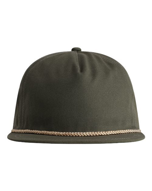 Imperial DNA001 The Original Rope Five-Panel Cap - Olive Green/ Natural - front