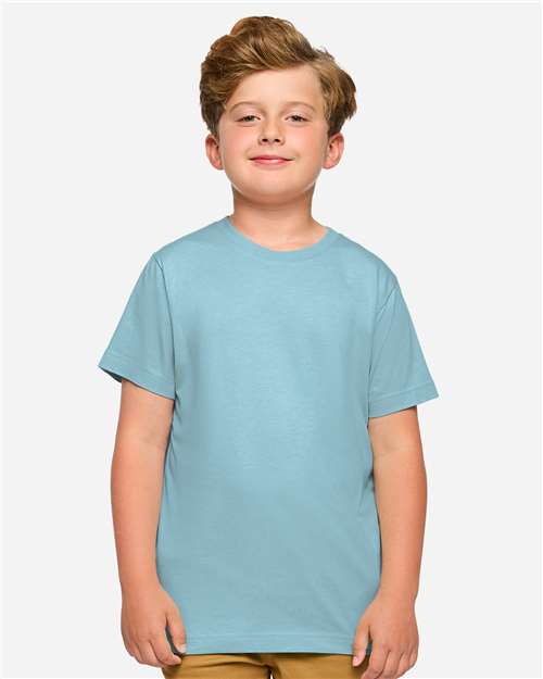LAT 6101 Youth Fine Jersey Tee - Arctic - model front