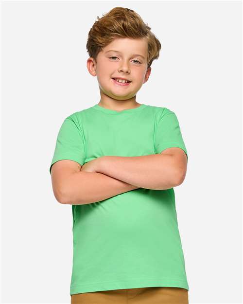 LAT 6101 Youth Fine Jersey Tee - Vintage Meadow - model front