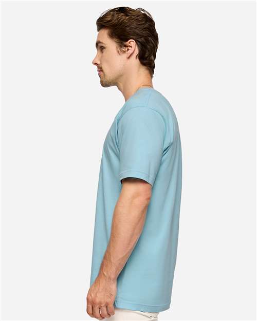 LAT 6901 Unisex Fine Jersey Tee - Arctic - model side