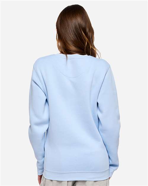LAT 6925 Unisex Elevated Fleece Crewneck Sweatshirt - Light Blue - model back