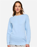 LAT 6925 Unisex Elevated Fleece Crewneck Sweatshirt - Light Blue - model front