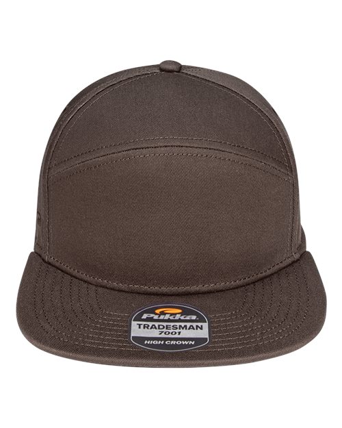 Pukka 7001P Tradesman Hybrid Six-Panel Cap - Brown - front